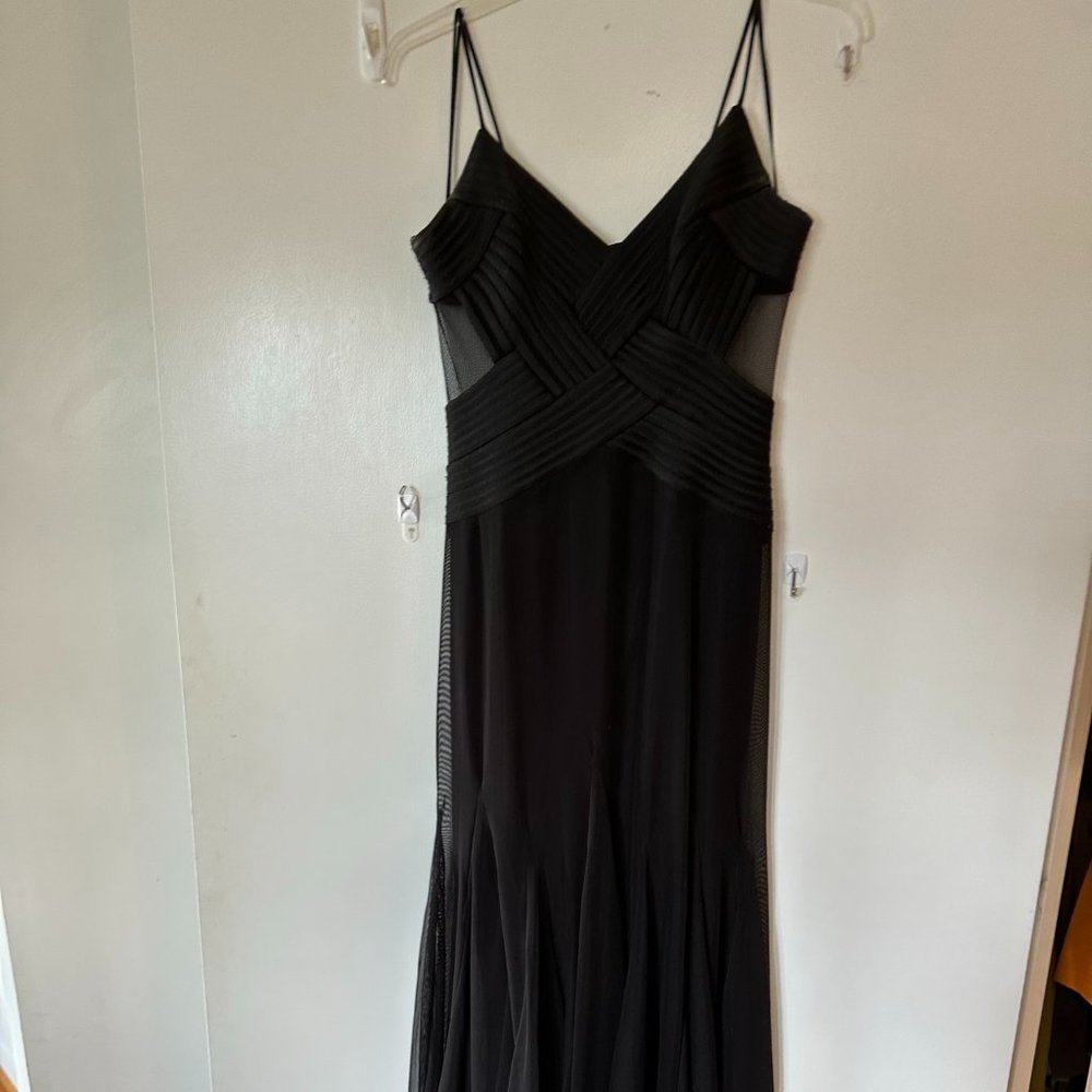 Js Collections Black Spaghetti Strap Mesh Back Ev… - image 1